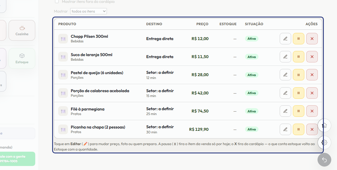 A tela do +Freela com o ponto de que o passo 14 fala em destaque