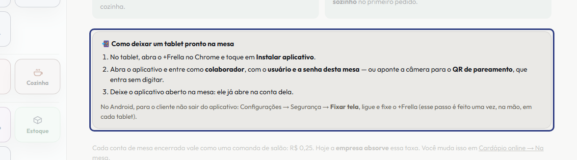 A tela do +Freela com o ponto de que o passo 3 fala em destaque