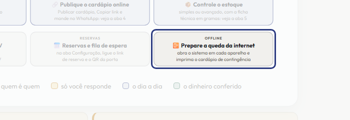 A tela do +Freela com o ponto de que o passo 20 fala em destaque