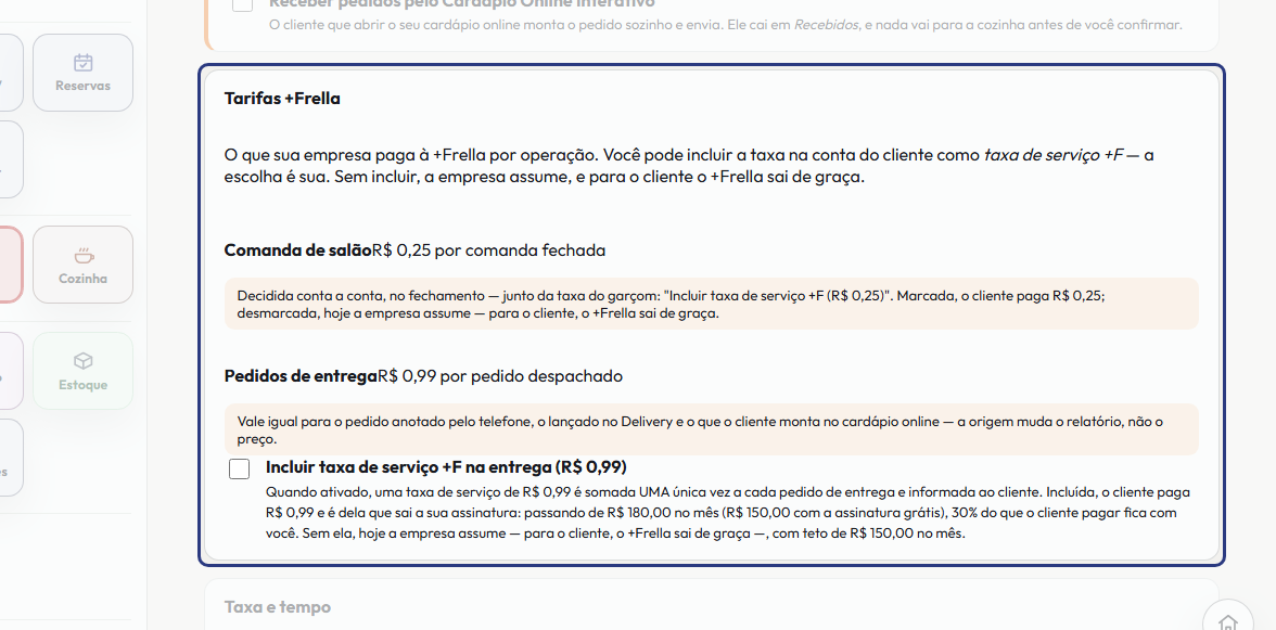A tela do +Freela com o ponto de que o passo 5 fala em destaque