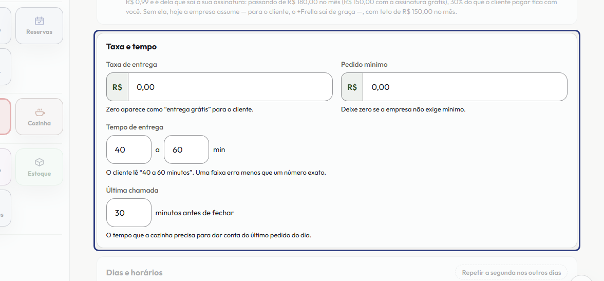 A tela do +Freela com o ponto de que o passo 6 fala em destaque
