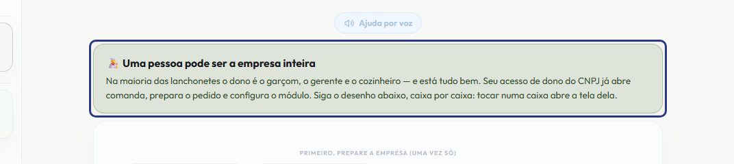 A tela do +Freela com o ponto de que o passo 1 fala em destaque