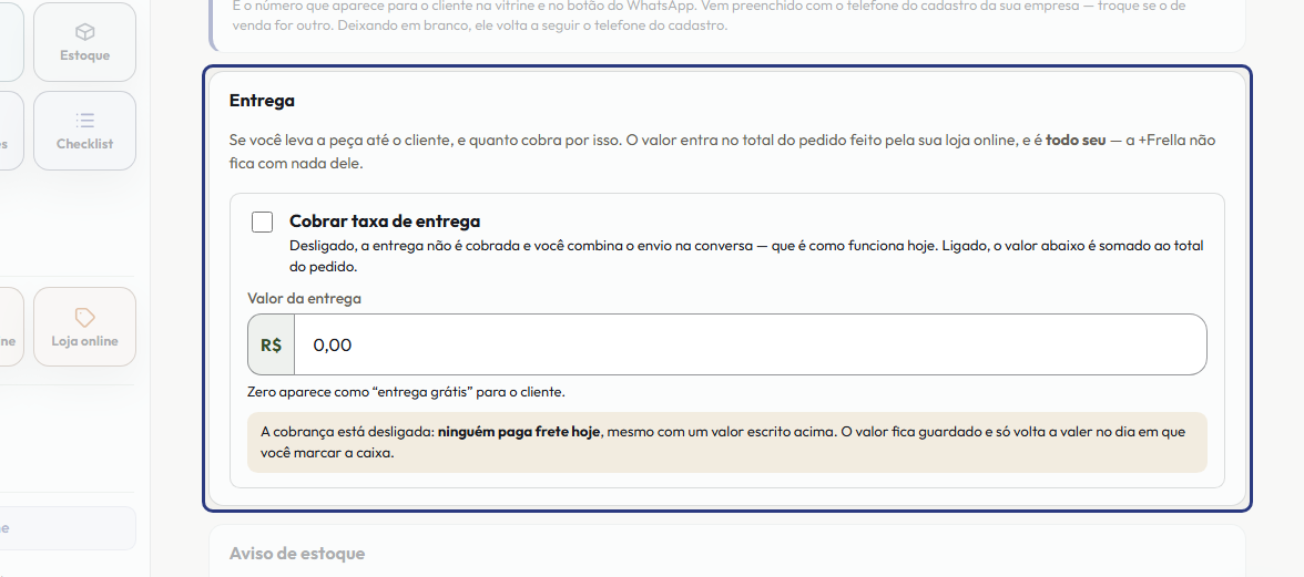 A tela do +Freela com o ponto de que o passo 4 fala em destaque