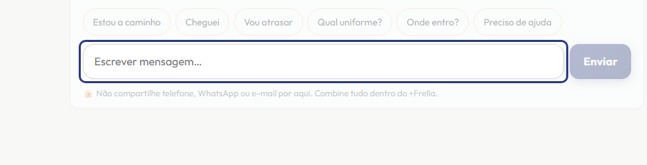 A tela do +Freela com o ponto de que o passo 3 fala em destaque