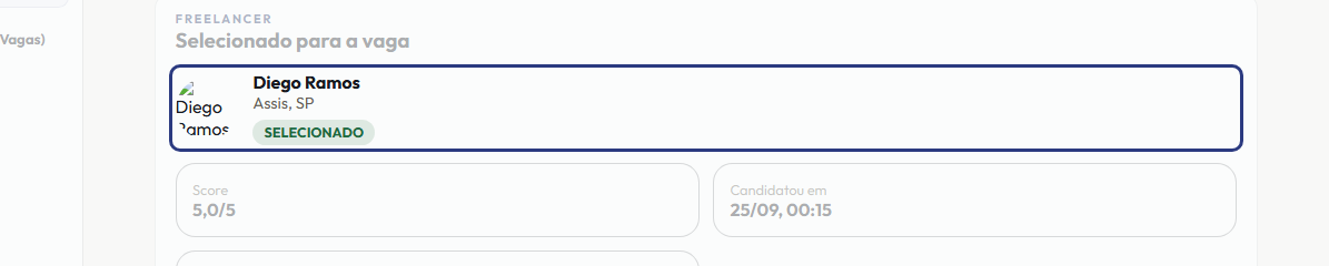 A tela do +Freela com o ponto de que o passo 4 fala em destaque