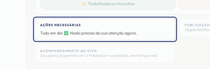 A tela do +Freela com o ponto de que o passo 13 fala em destaque
