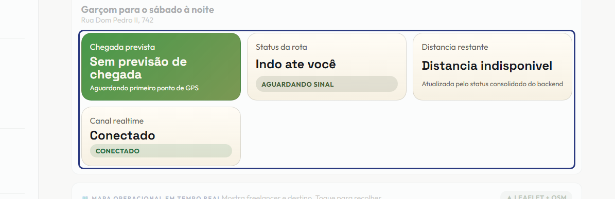A tela do +Freela com o ponto de que o passo 2 fala em destaque