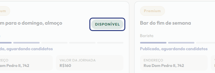 A tela do +Freela com o ponto de que o passo 4 fala em destaque