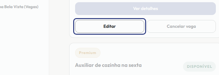 A tela do +Freela com o ponto de que o passo 11 fala em destaque