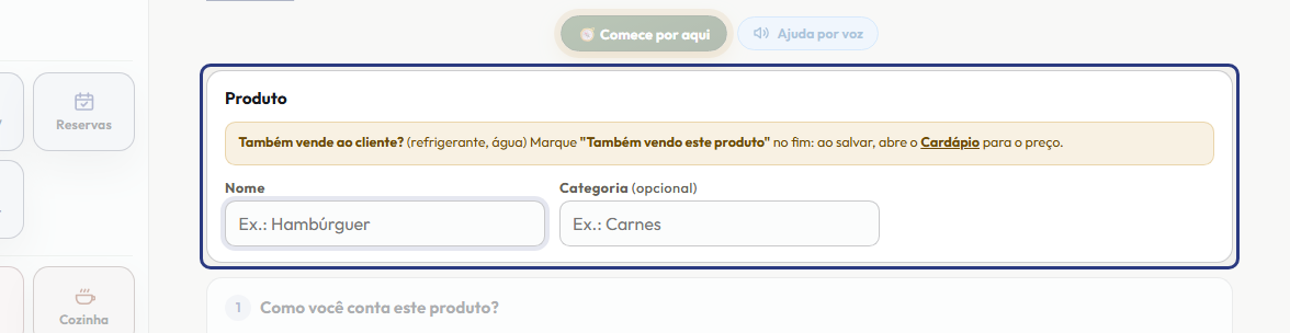 A tela do +Freela com o ponto de que o passo 1 fala em destaque