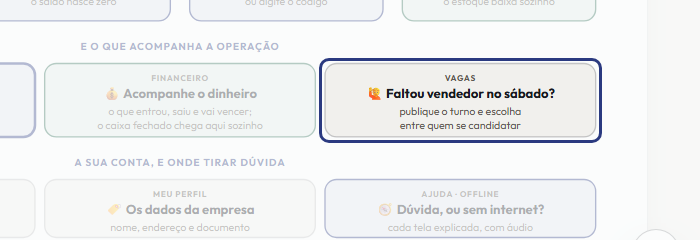 A tela do +Freela com o ponto de que o passo 13 fala em destaque