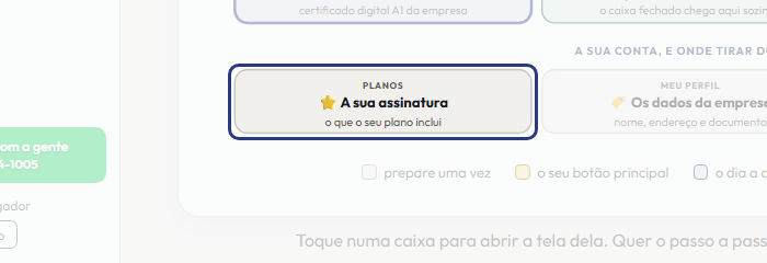 A tela do +Freela com o ponto de que o passo 14 fala em destaque