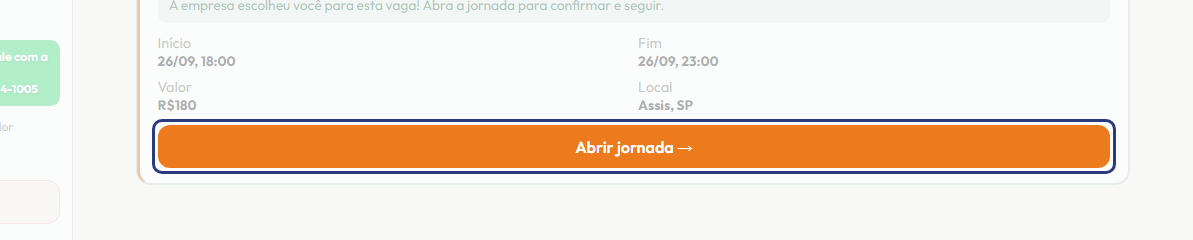 A tela do +Freela com o ponto de que o passo 3 fala em destaque