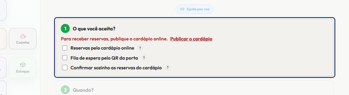 A tela do +Freela com o ponto de que o passo 1 fala em destaque