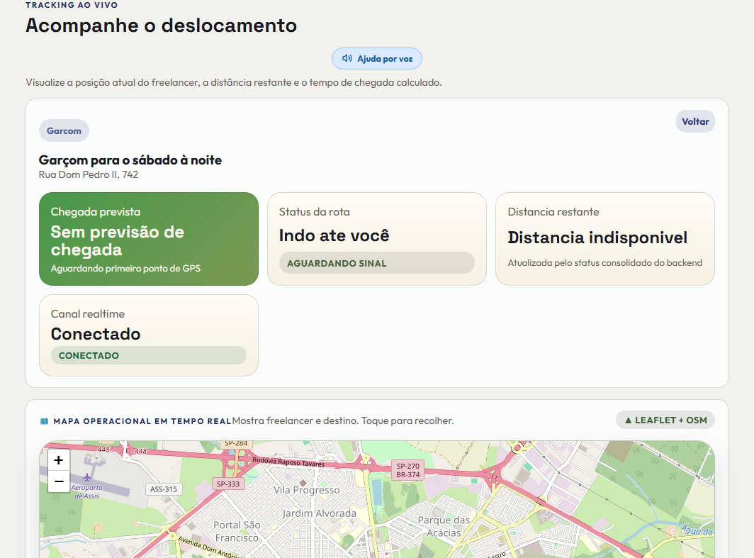 A tela do +Freela de que este passo fala, inteira