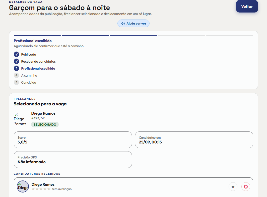 A tela do +Freela de que este passo fala, inteira