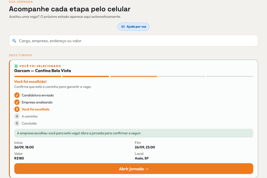 A tela do +Freela de que este passo fala, inteira