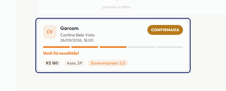 A tela do +Freela com o ponto de que o passo 3 fala em destaque