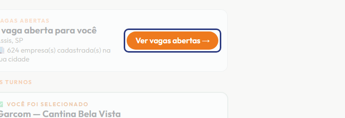 A tela do +Freela com o ponto de que o passo 2 fala em destaque