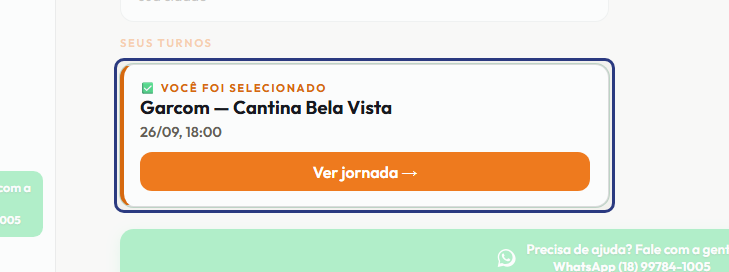 A tela do +Freela com o ponto de que o passo 4 fala em destaque