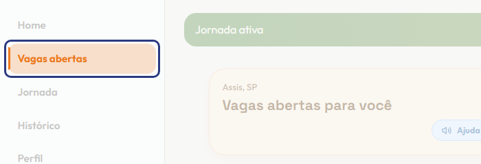 A tela do +Freela com o ponto de que o passo 3 fala em destaque